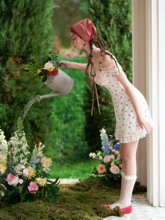 Rosebud Lace Garden Mini Dress