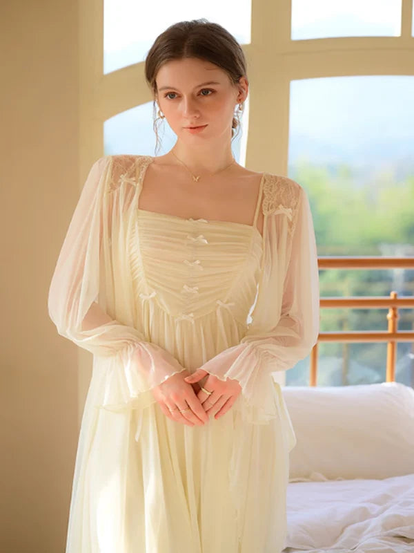 Whispering Yellow Ribbon Nightgown Set
