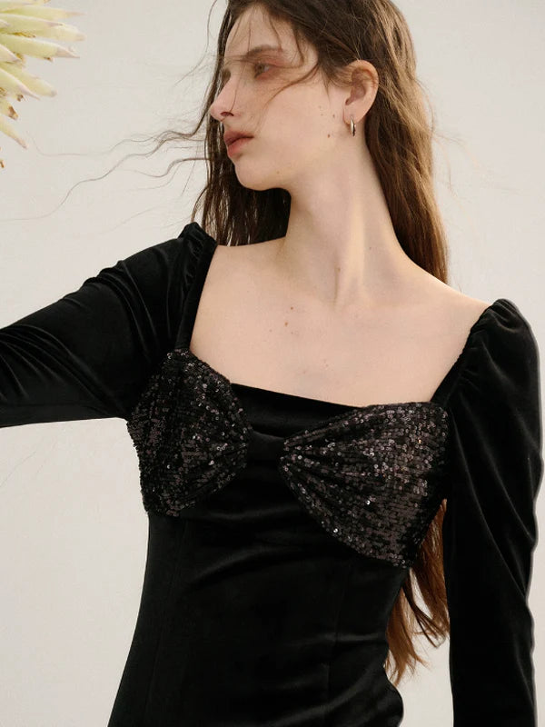 Starry Velvet Elegance Dress