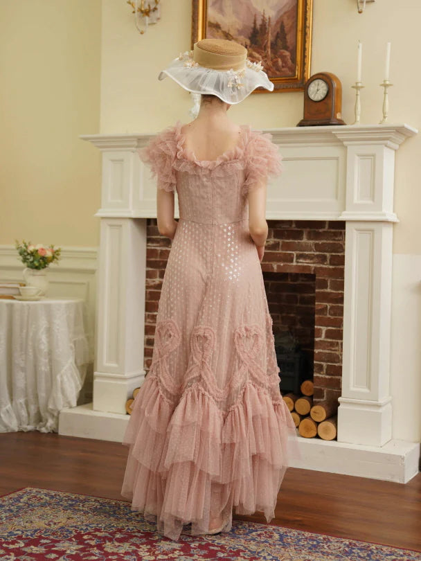 Blush Heart Ruffle Tulle Dress