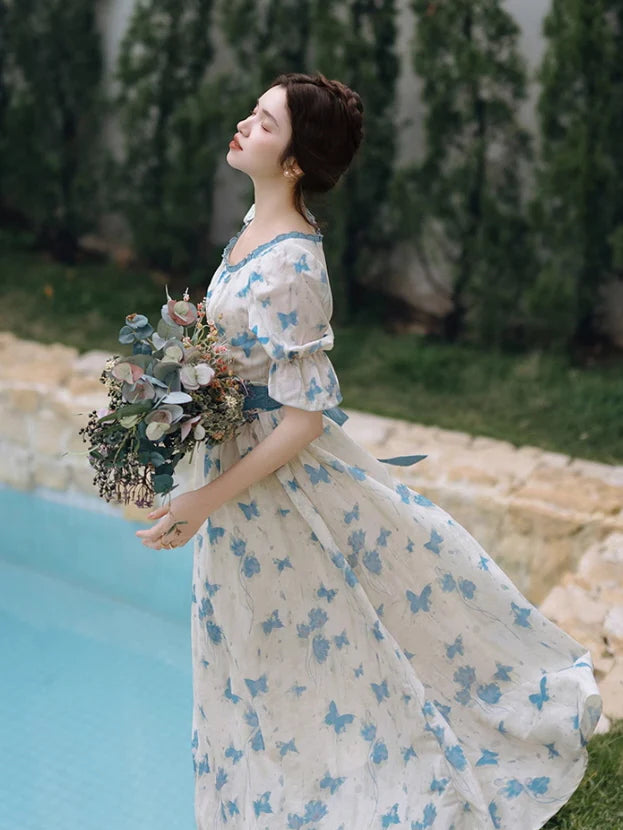 Blue Butterfly Garden Dress