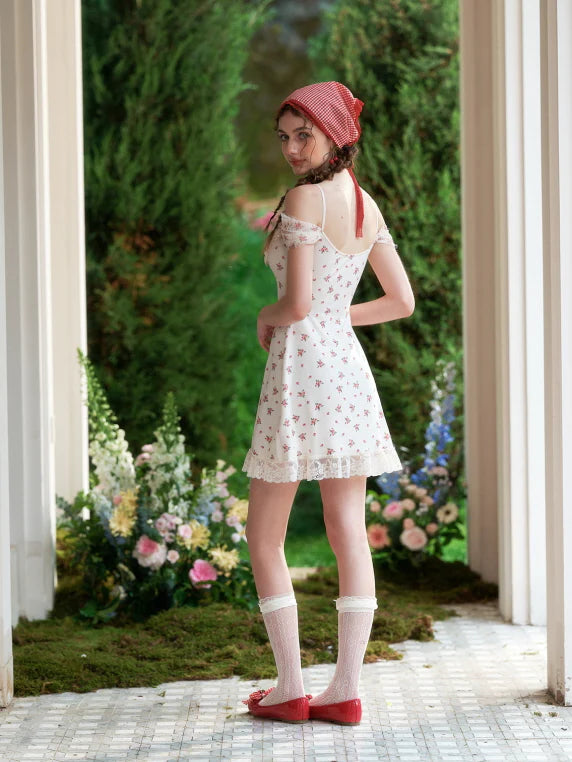 Rosebud Lace Garden Mini Dress