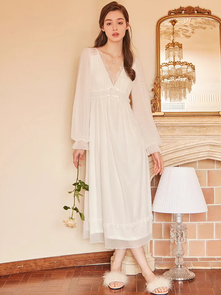 Ethereal Lace Off White Nightgown
