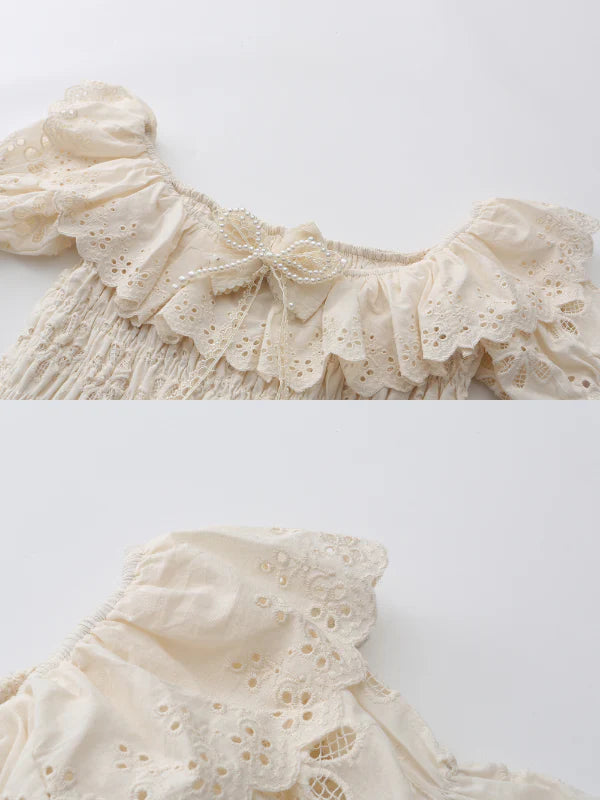 Ruffle Neckline Vintage Daisy Garden Dress