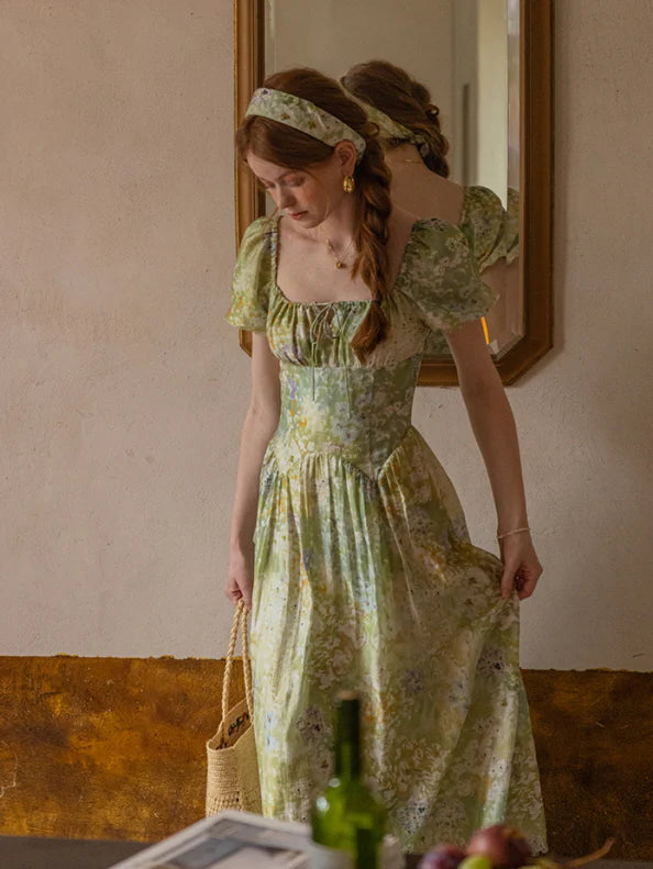 Secret Garden Green Floral Dress