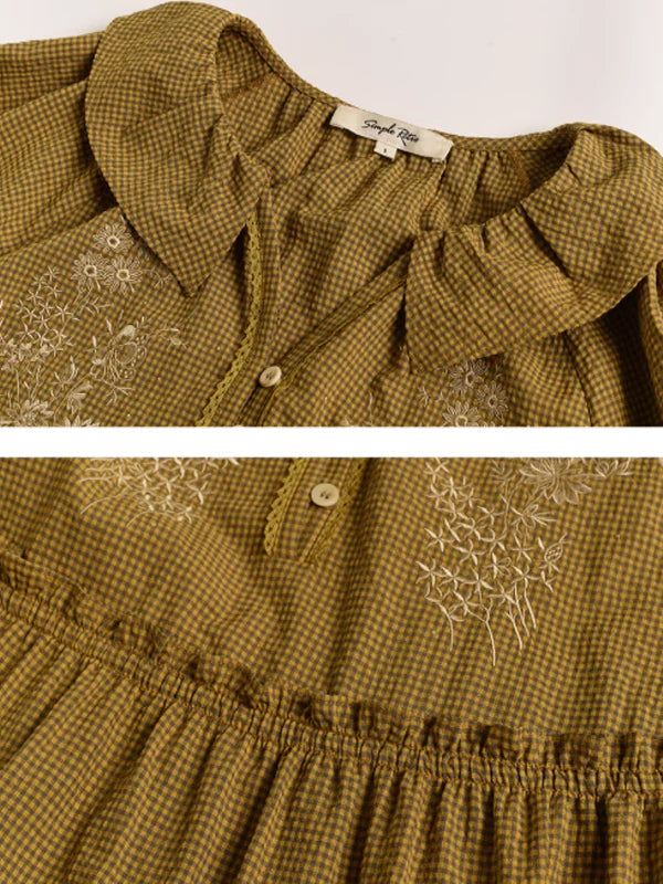 Floral Checkered Spring Dress