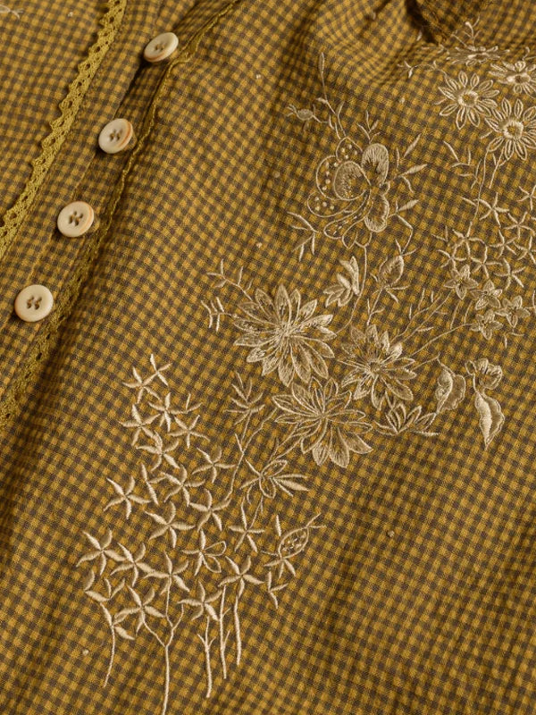 Floral Checkered Spring Dress