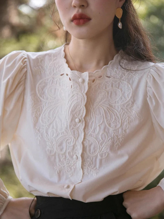 Vintage Embroidered Lace Blouse