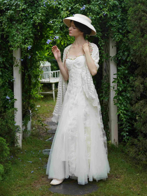 Garden Lace Bloom White Dress