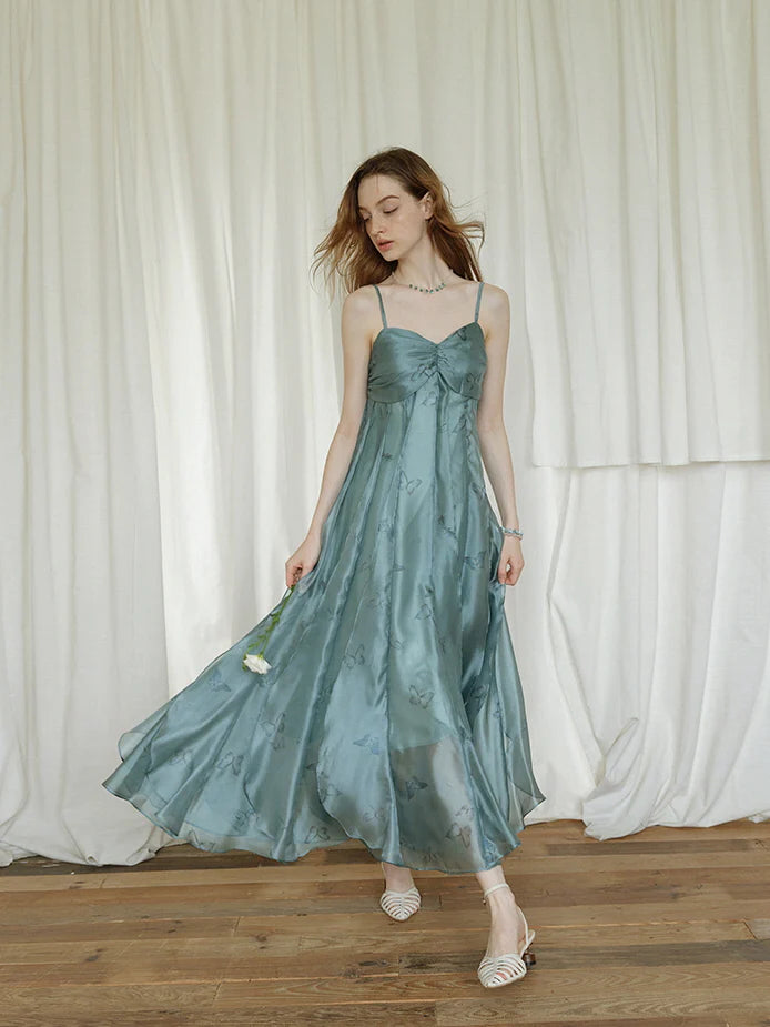 Butterfly Whisper Aqua Dress