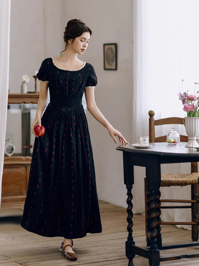 Midnight Rose Cotton Dress