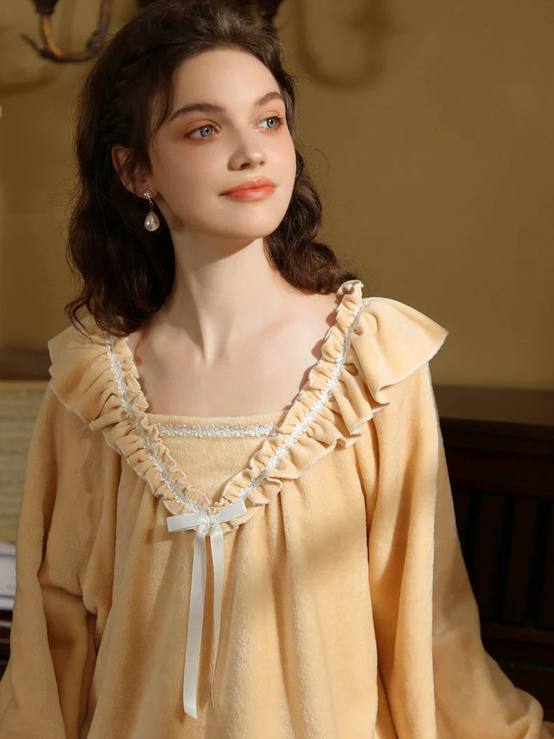 Velvet Ruffled Coquette Lounge Set