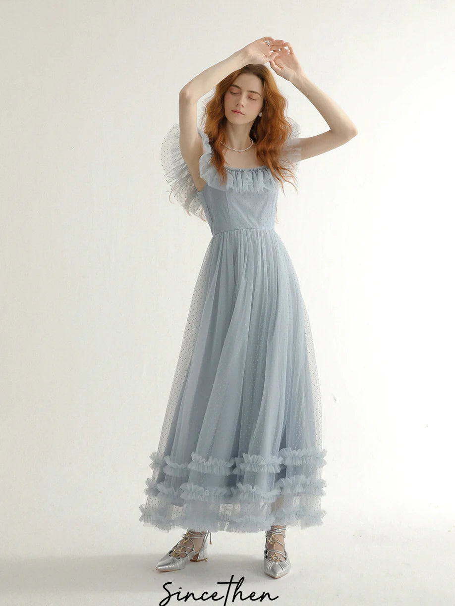 Fairy Ruffle Light Blue Tulle Dress