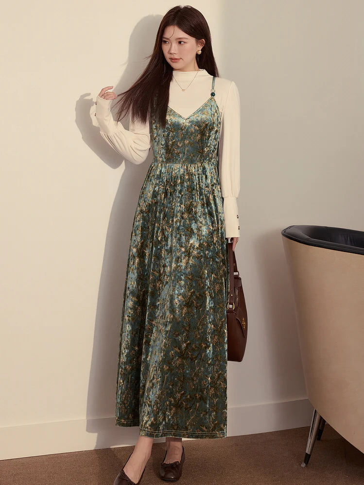 Enchanted Forest Velvet Dress