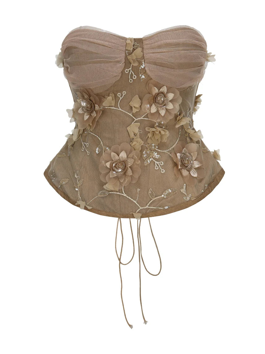 Blossom Garden Embroidered Corset & Skirt