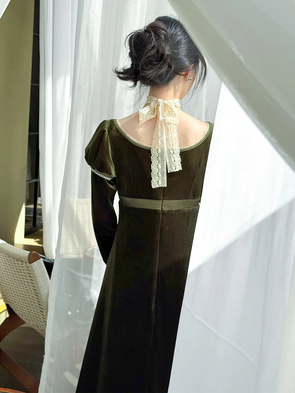 Emerald Elegance Velvet Gown