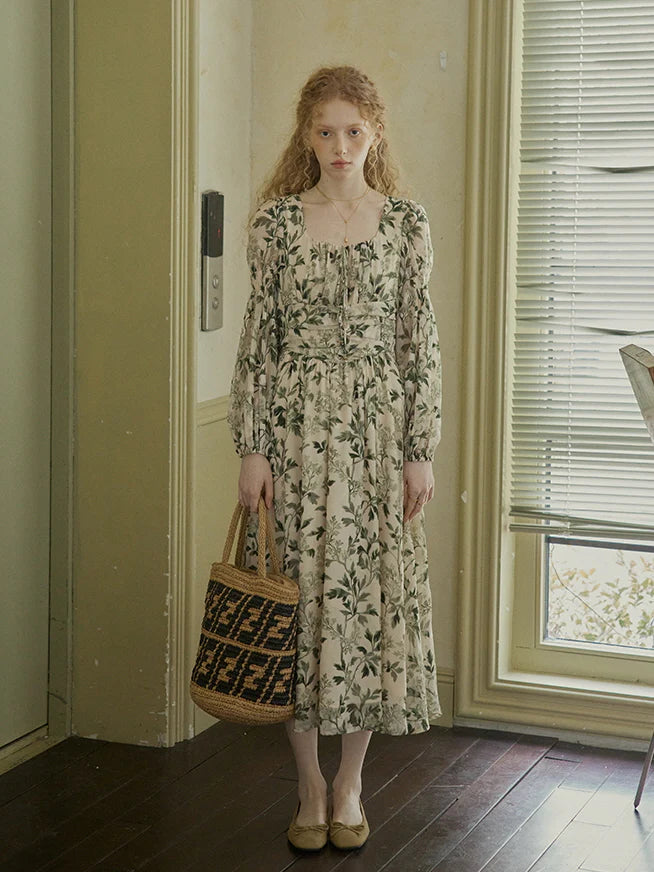 Vintage Botanical Elegance Dress