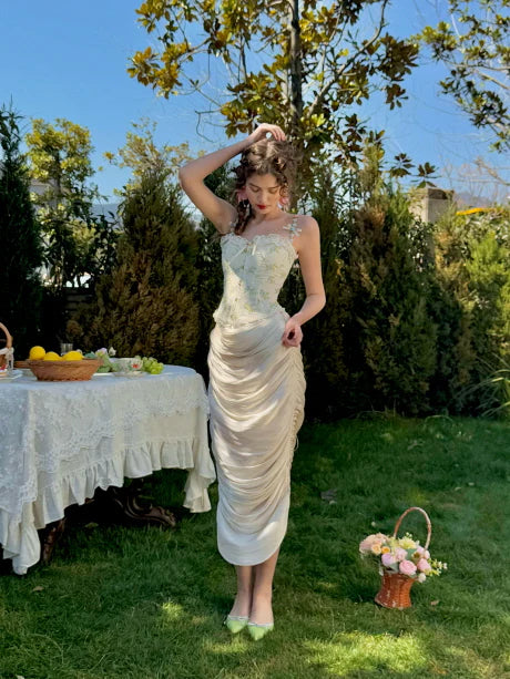 Roseveil Draped Satin Skirt