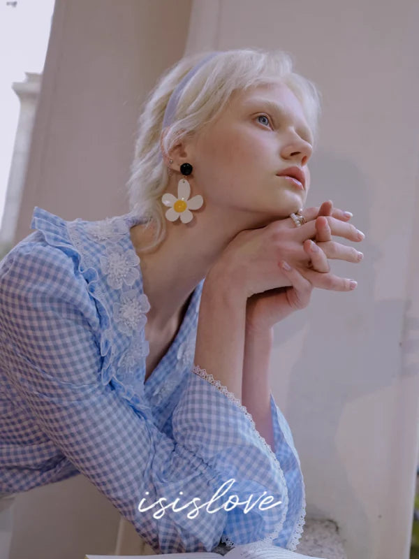 Blue Sky Checkered Dream Blouse