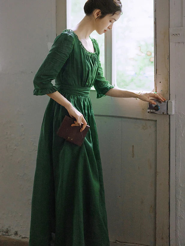 Olivia's Classic Elegance Green Dress