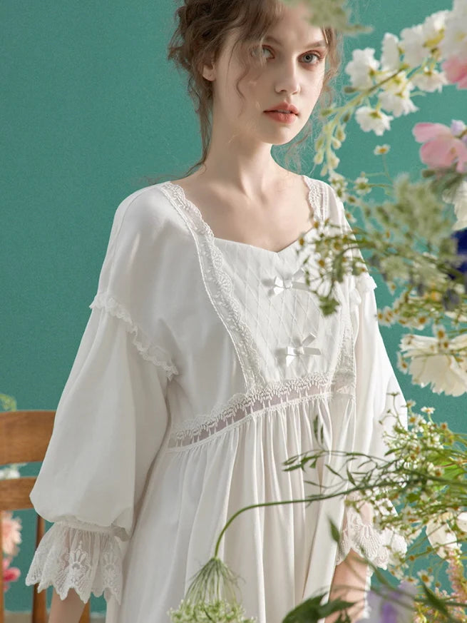 Floral Meadow Lace Nightgown