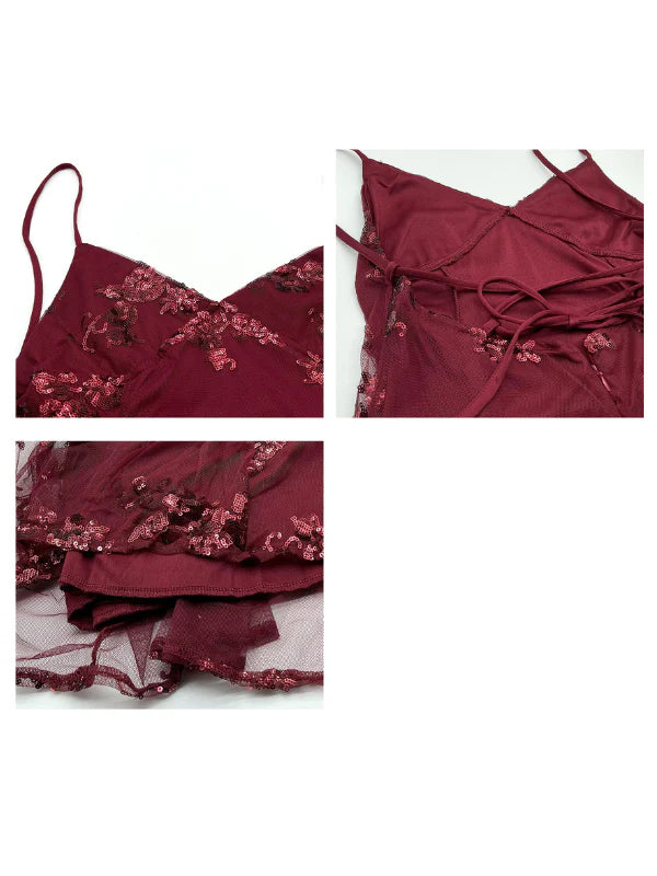 Midnight Rose Sequin Tulle Gown