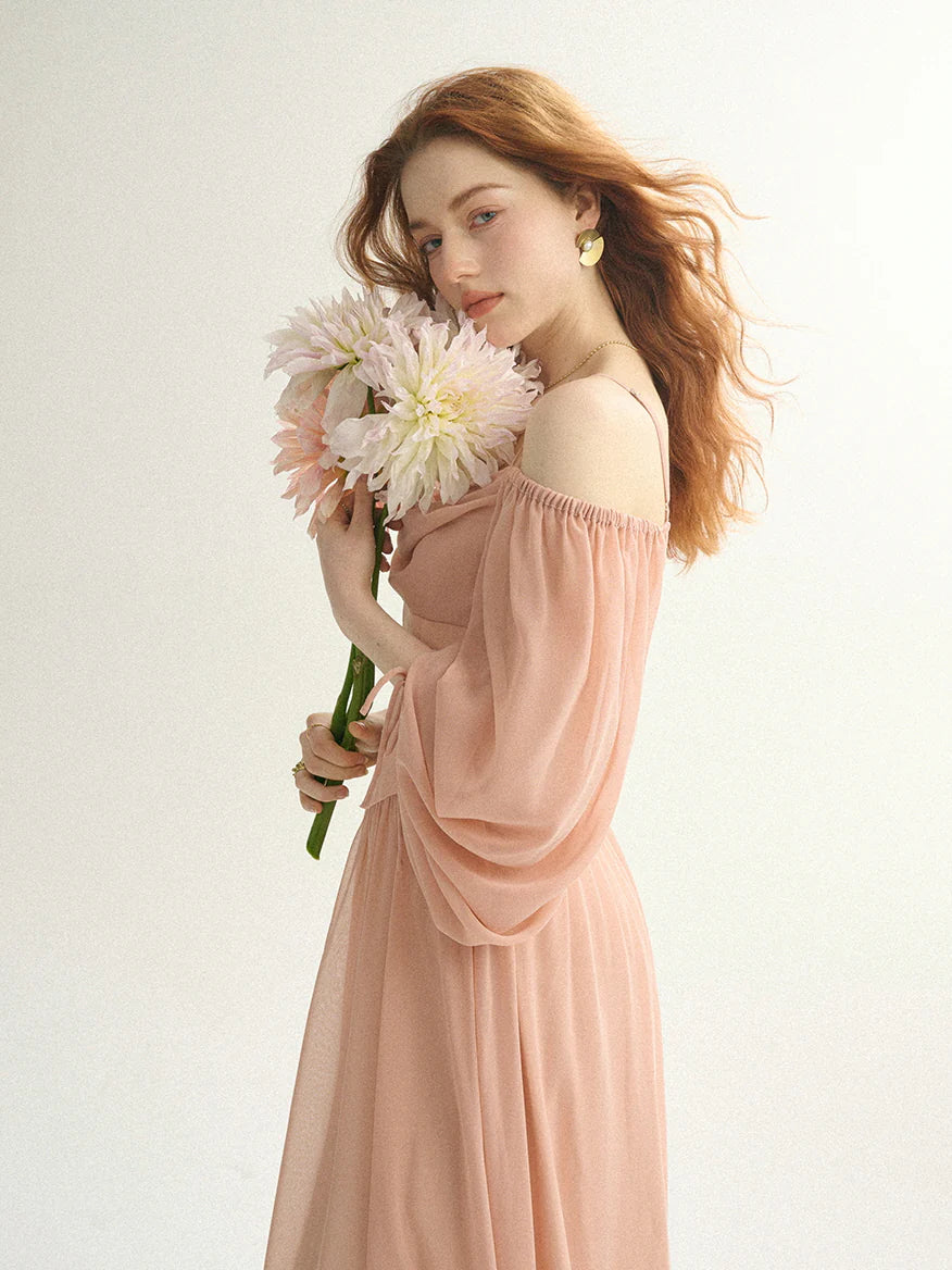 Enchanted Blush Off-Shoulder Gown