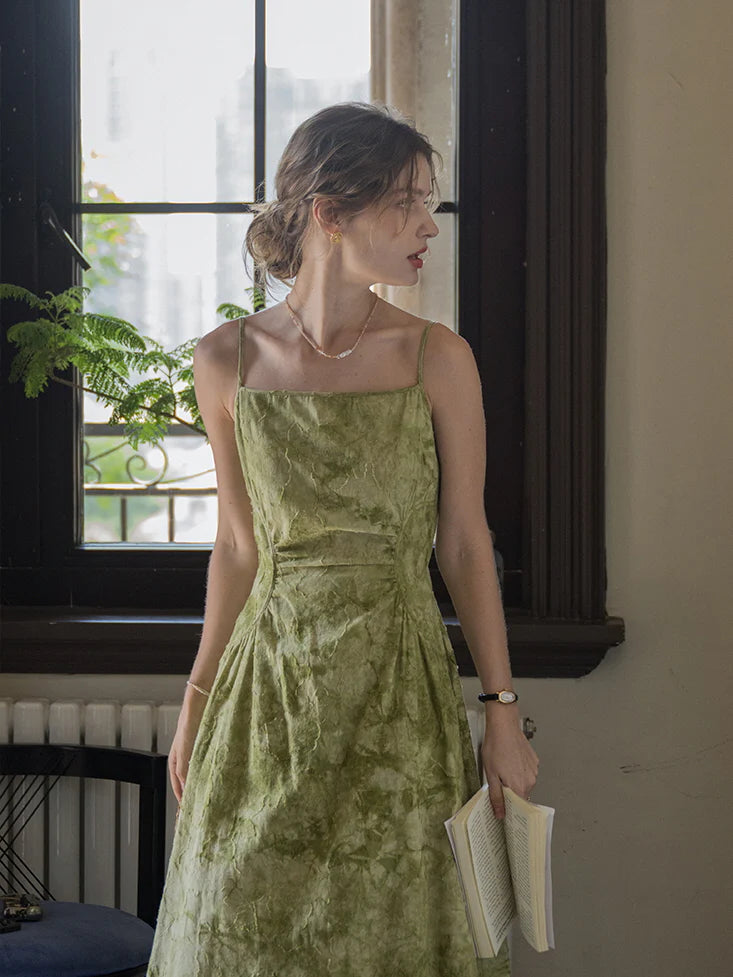 Olive Dream Linen Sundress