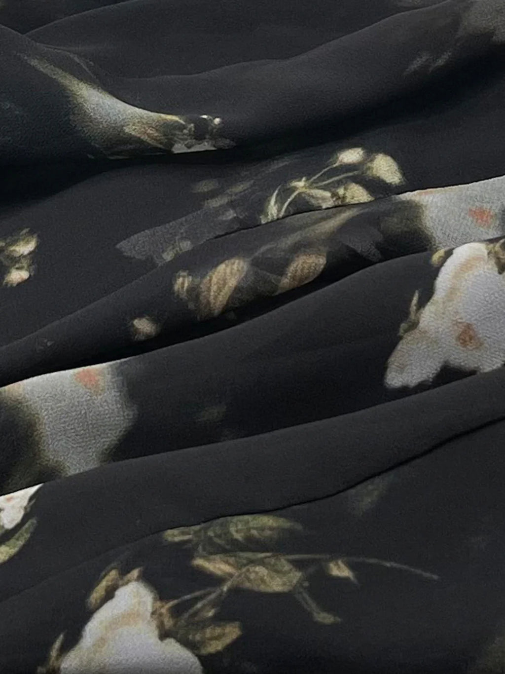 Midnight Bloom Lace Trim Floral Dress