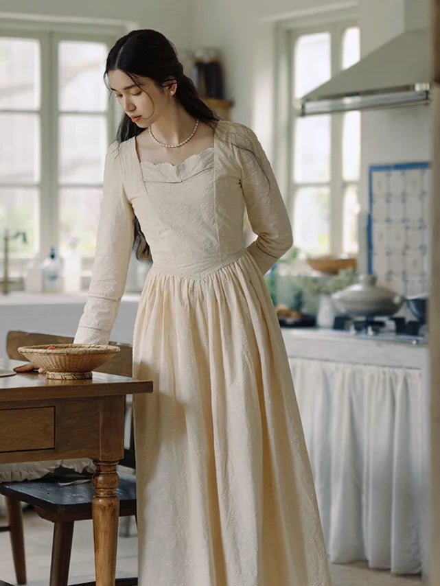 Timeless Elegance Cotton Embroidered Dress