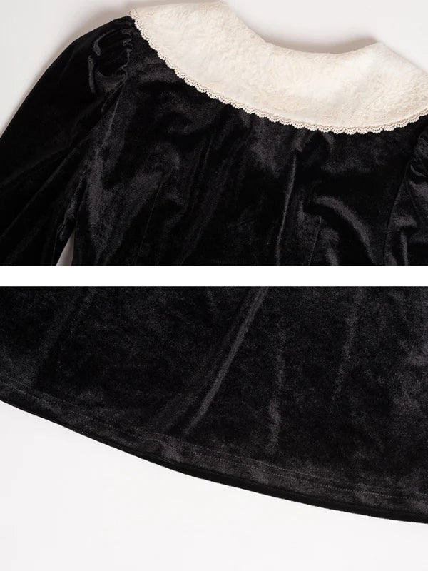 Velvet Victorian Black Elegance Dress