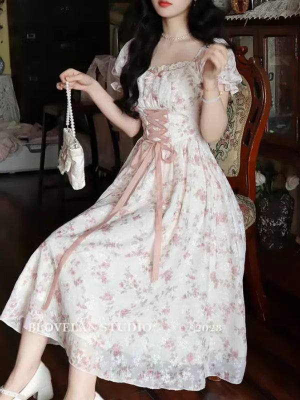 Enchanted Pink Blooms Princess Dress