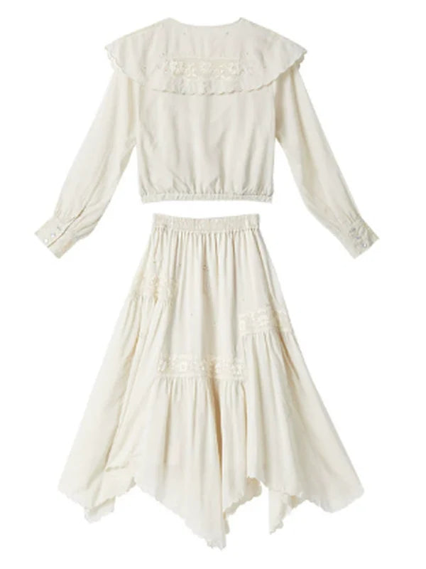 Autumn's Serene Verse Dress