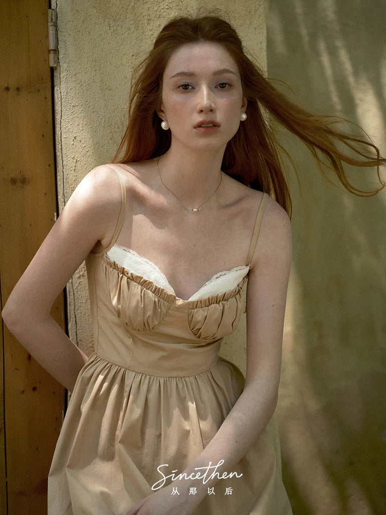 Amelia's Dreamy Beige Cottage Dress