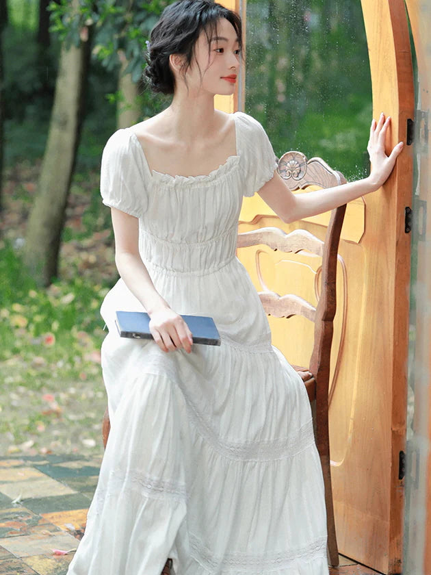 Amelia's Retro White Elegance Dress