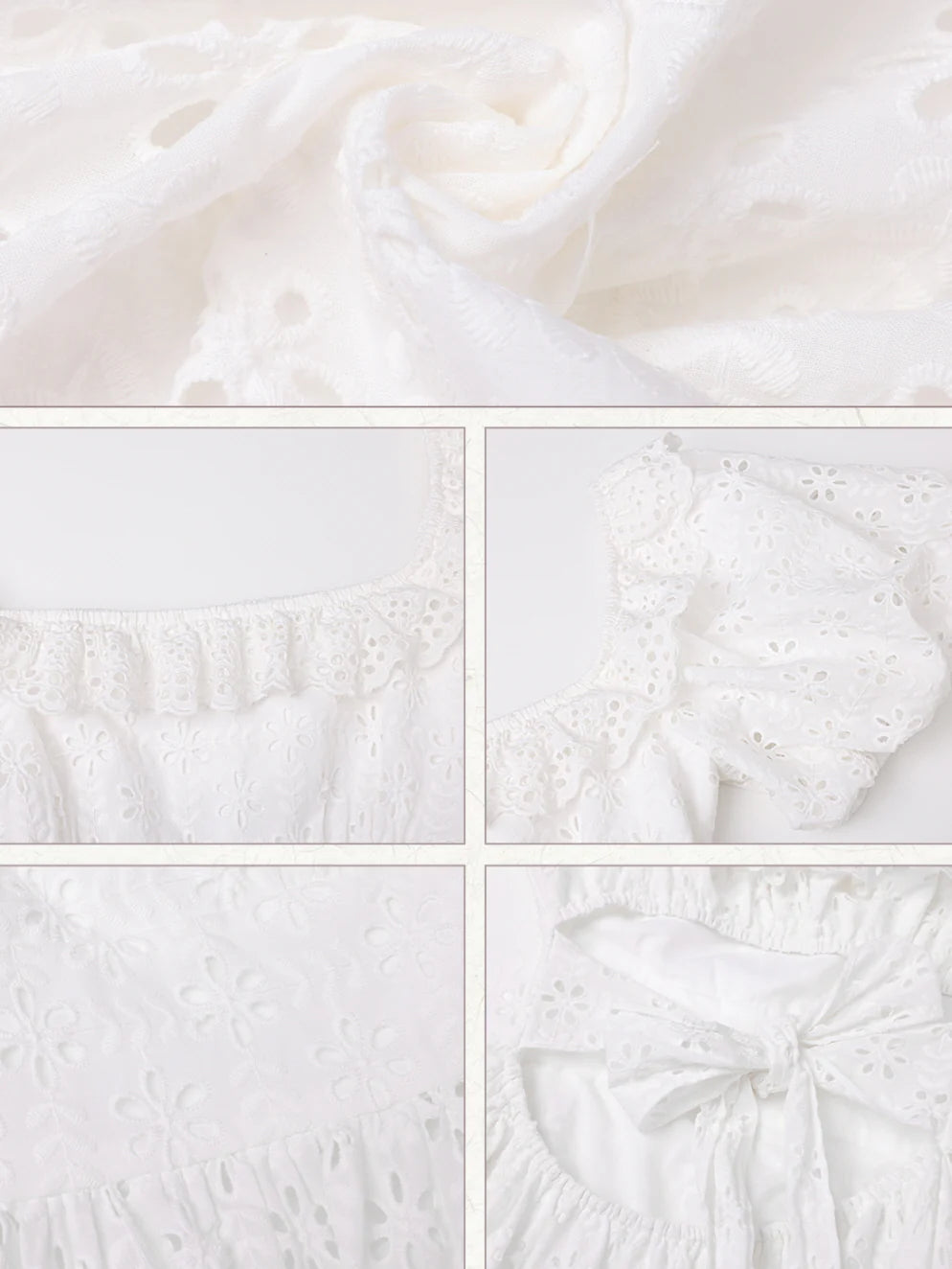 Daisy Lace Back Bow Cotton Dress