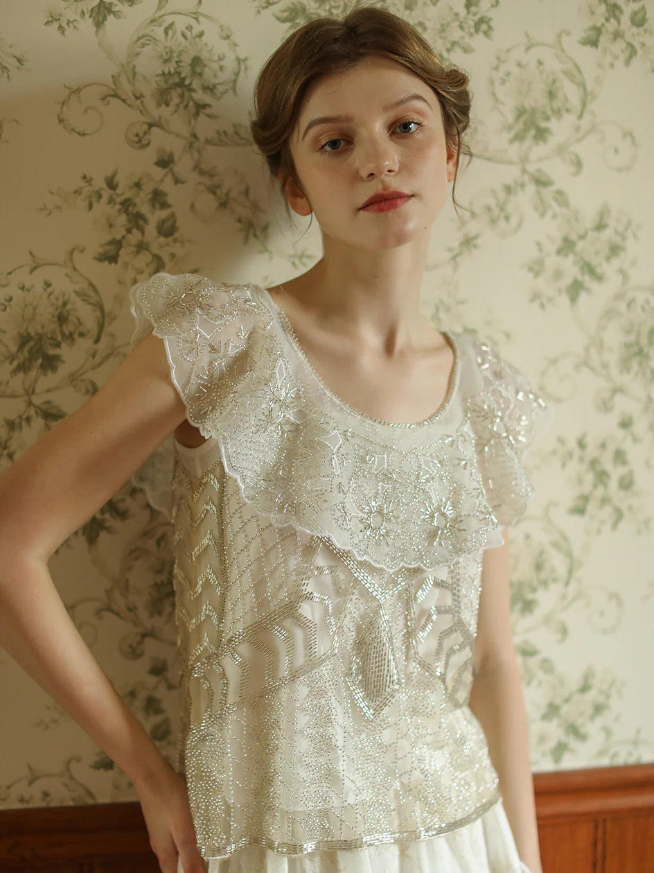 Emily's Vintage Beaded Elegance Top
