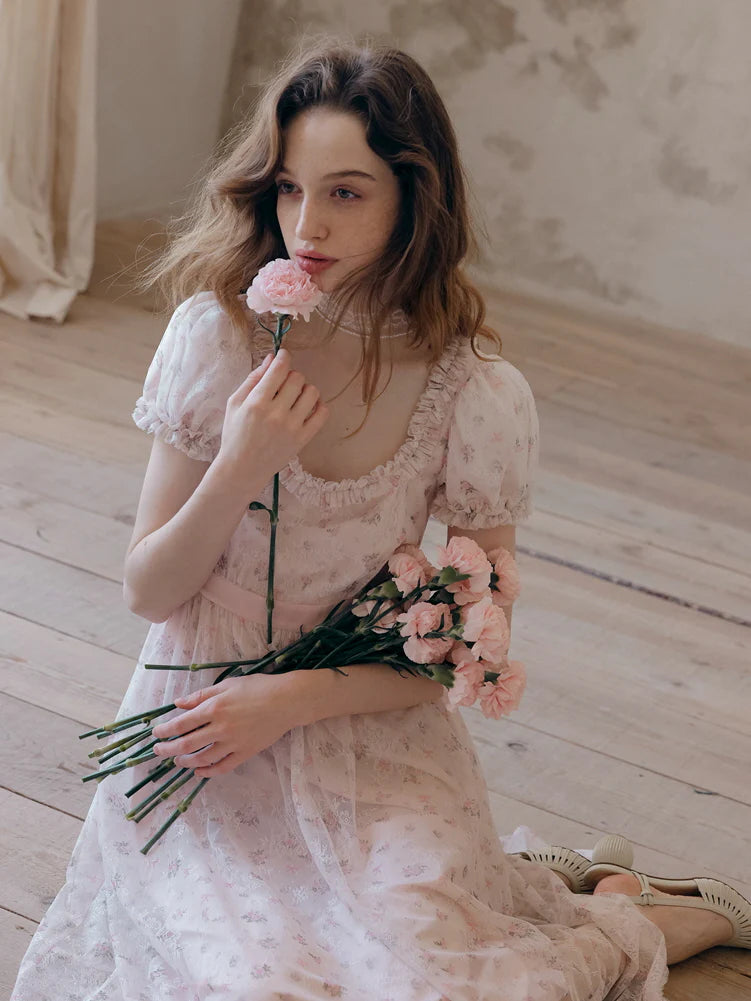 Blush Lace Blossom Dress