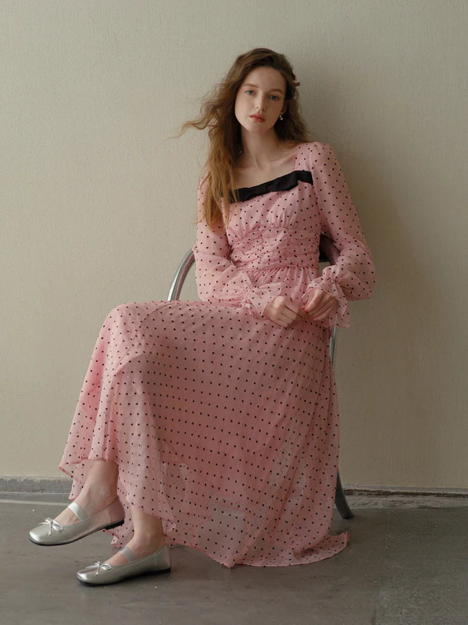 Sweetheart Dot Bow Dress