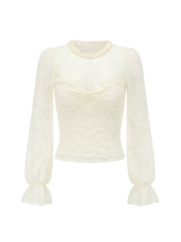 Vintage Floral Lace Long Blouse