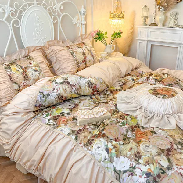 Vintage Rose Princess Cotton Bedding Set