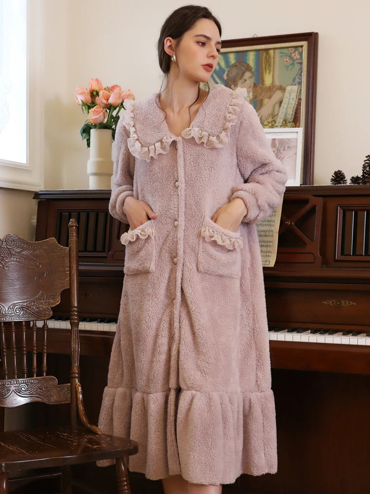 Lavender Ruffled Collar Dream Robe