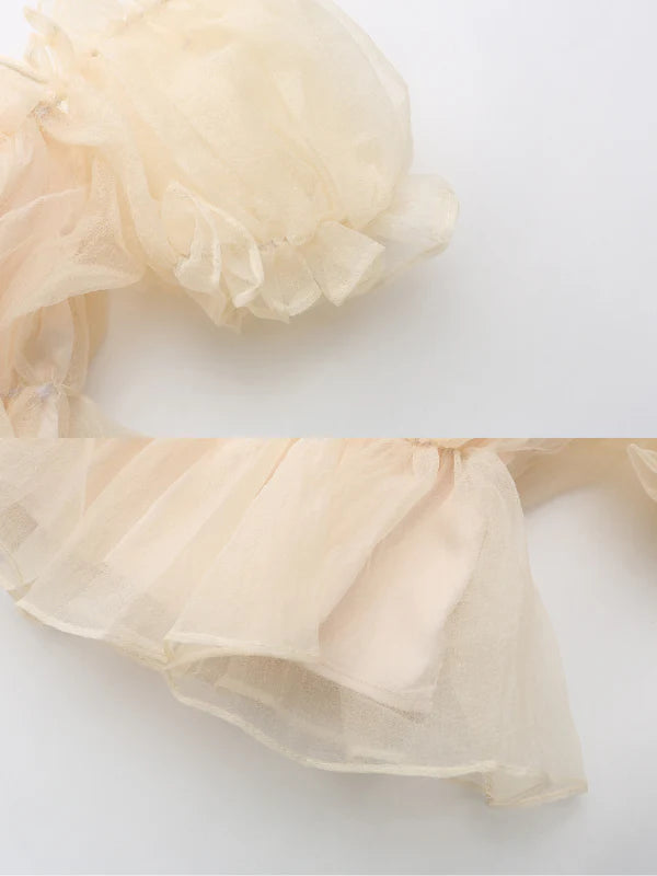 Whipped Cream Ruffle Sheer Top