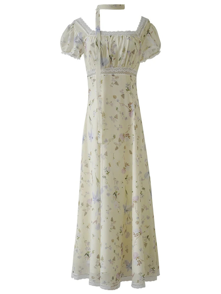 Fairy Garden Lace Trim Floral Dress