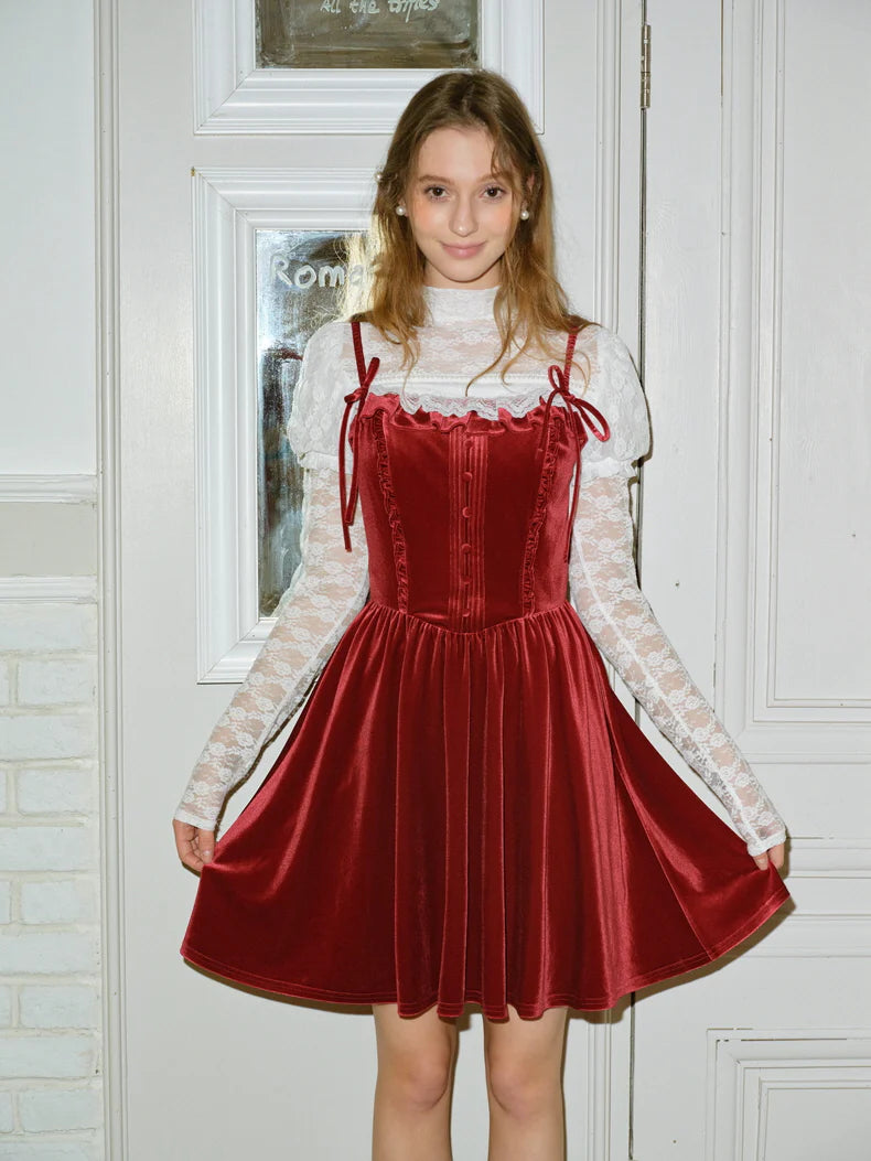 Velvet Ribbon Coquette Dress