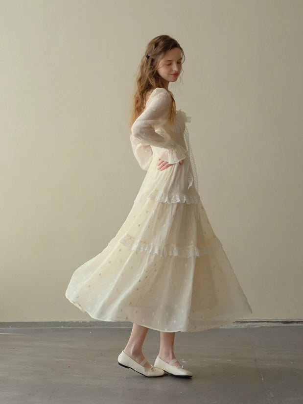 Lace Bloom Tiered Dress