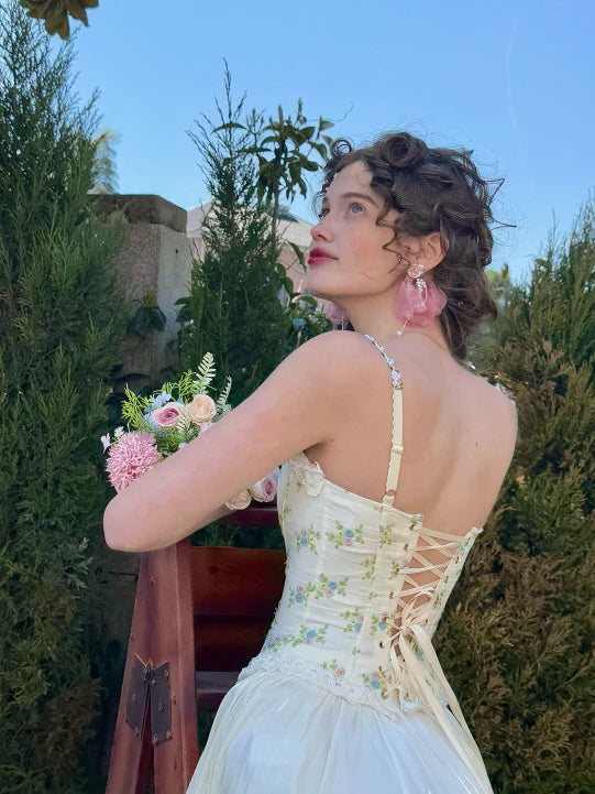 Floral Embroidered Garden Corset