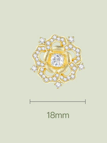 Golden Blossom Crystal Stud Earrings