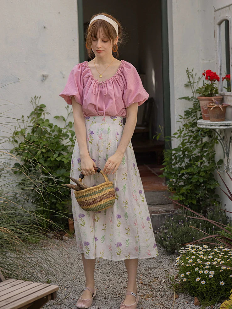 Olivia's Purple Flower Cottage Skirt