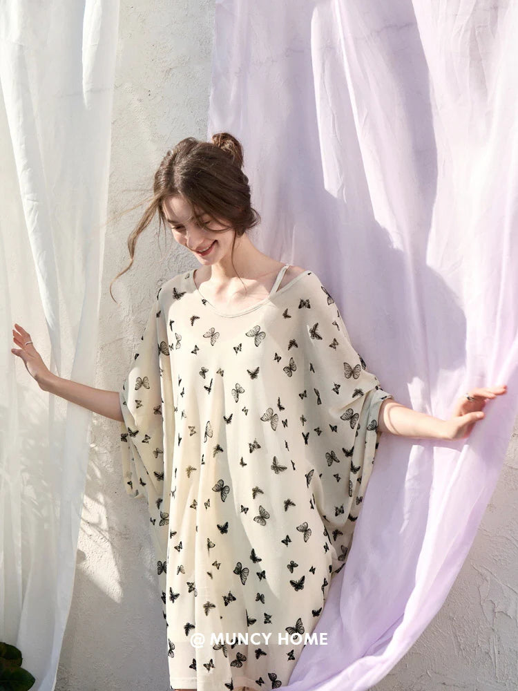 Butterfly Dream Nightgown with Slip Set